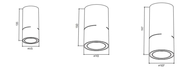 Hermes Series Round Ceiling Mounted Wall Washer Spot Lights - 3